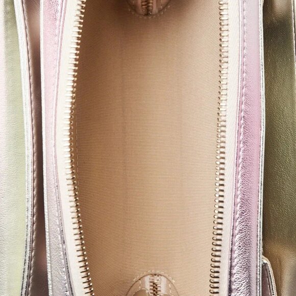 Chanel Pink Iridescent Quilted Lambskin Leather Flap Wallet Bag - Picture 4 of 11